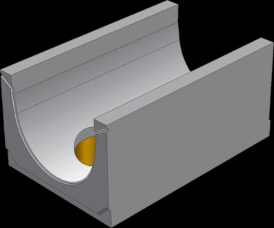 Бетонный лоток BGU-XL с водосливом № 40-0, h650, DN500, C250
